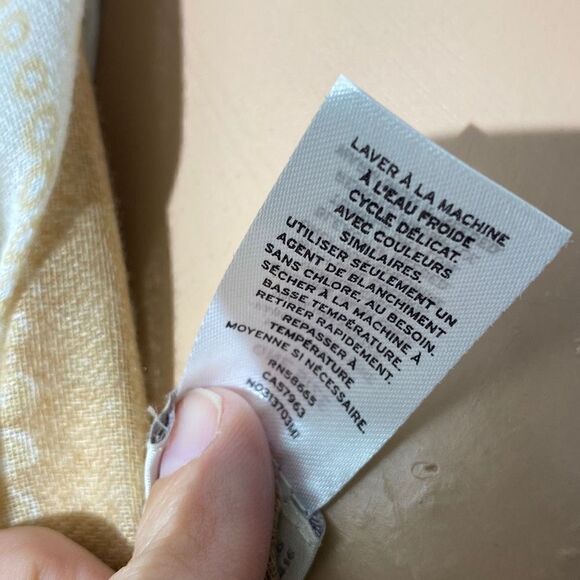 Hinge Unisex Geometric Pattern Fringe Hem Cream / Tan Scarf 33X72 - Picture 8 of 8